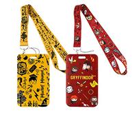 2 Piezas Colgante Tarjetas Identificativas, Colegio de Magia y Hechicería- Cordón con Porta Tarjeta Correa Para el Cuello, Lanyard con Tarjetero para ID Llaves Oficina Teléfono Móvil