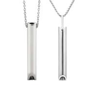 2 Piezas Collar de Respiración Set, Collar de Silbato Acero Inoxidable con 2 Estilos, Collar Consciente, Collar de Ansiedad para Ejercicios de Respiración, Meditación, Mujeres Hombres