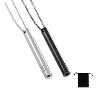 2 Piezas Collares de Respiración, Collar para Dejar de Fumar, Acero Inoxidable Collares, Collar Consciente, Cadenas Respiratorias, para meditación, relajación