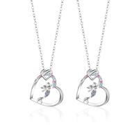2 Piezas Collares De Sirena, Exquisitos Y Elees, Metal Creativo, Joyas Coles En Forma De Corazón para Niñas, Regalos De Joyería para Niñas.