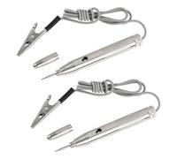 2 Piezas Comprobador de Corriente 6V/12V/24V, Comprobador de Fusibles Coche y Comprobador de Relé Coche con Pinza Cocodrilo, Sonda de Acero Afilada y Luz de Prueba para Circuitos de Bajo Voltaje