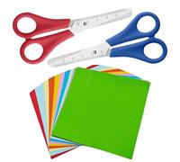 2 Piezas Con Tijeras Y 100 Hojas Hechas De Papel De Color, Tijeras De Seguridad, Herramientas De Corte De Papel Infantil, Accesorios Hechos De Mano De Bricolaje.