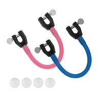 2 Piezas Conector de Punta de Esquí para Niños con 4 Espaciadores, Conector de Esquí Portátil Ayuda para Entrenamiento de Esquí Accesorios de Snowboard para Niños Principiantes (Rosa, Azul)