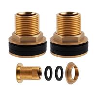 2 Piezas Conector de Tanque de Agua de Latón, IG 1/2 X AG 3/4, Pasamuros Deposito Agua, Acoplamiento de Latón, Rosca De LatóN para Grifos, Estanco, para el Grifo, Barril de Lluvia, Tanque, IBC