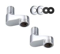 2 piezas Conector en S, Adaptador de grifo de ducha en S, Adaptador para grifo de ducha ajustable, con anillo decorativo y junta de sellado, Conector en S giratorio con adaptador