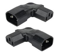 2 Piezas Conector IEC Enchufe en Ángulo, IEC320 C14 a IEC C13, 90 Grados Izquierda y Derecha, Cable de Alimentación de 3 Pines 250V 10A, Adaptador Schuko para Ordenadores y Electrodomésticos