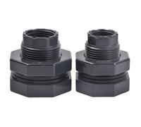 2 Piezas Conector Roscado de Polipropileno, Rosca Interior x Rosca Exterior Reducida, Rosca de Jardín de Plástico PVC, Adaptador de Riego para Sistemas de Manguera de Jardín (3/4 y 1 Pulgada)