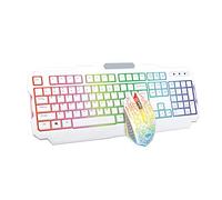 2 piezas conjunto arco iris retroiluminado juego teclado ratón teclado con cable teclado combinado mecánico sensación teclado