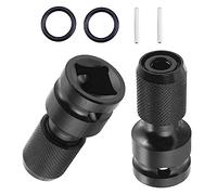 2 piezas Conjunto de adaptadores de casquillo - de adaptador de unidad cuadrada de 1/2 pulgada a vástago hexagonal de 1/4 pulgada para llaves de trinquete y soporte de brocas de destornillador