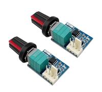 2 piezas controlador de ventilador PWM 12V, controlador de velocidad de ventilador PC de 4 pines con perilla ajustable, regulador de voltaje de motor DC
