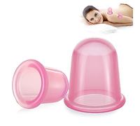 2 Piezas Copas Masaje Celulitis, Ventosas al Vacío de Silicona Anti Celulitis Ventosas Cuidado para Antienvejecimiento Reducción de Arrugas Alivio Del Dolor Relajación (Rosa)