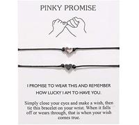 2 piezas corazón par pulsera hecha a mano cónyuge pulsera pareja pareja cadena de muñeca ajustable amistad pulsera correa de encaje con tarjeta regalo joyería para mujer hombre acceso