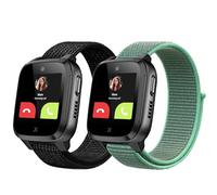 2-Piezas Correa Compatible con Xplora X5 /XGO 2/XGO 3, orrea de Reloj Deportivo de Nailon de Repuesto Ajustable y para Niños y Niñas Compatible con Xplora X5 Play/XGO 2/XGO 3,Negro+Verde