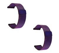 2 Piezas Correa de Reloj Con Cerradura Magnética 10-24MM Correa de Reloj Metal Malla Milán Liberación Rápida Aplicable Al 98% Los Relojes Inteligentes(Purple,20MM)