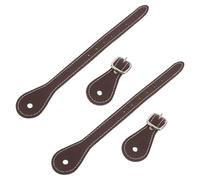 2 Piezas Correas de Cuero Genuino Marrón Hebilla Ajustable | Costura a Mano, Capa Única y Cierre Seguro, para Botas Inglesas y Western
