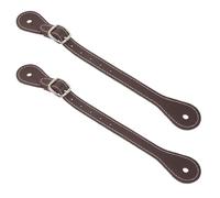 2 Piezas Correas de Espuelas Ajustables de Cuero Marrón para Botas | Hebilla Regulable, Dos Correas Incluidas, Acabado Rústico, Uso en Salto y Ruta, para Jinetes Principiantes