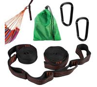 2 Piezas Correas de Hamaca, 2 m x 2,5 cm Cuerda de para Hamacas, Suspensión para Hamaca con 2 Mosquetones Resistentes Y una Bolsa de Almacenamiento, para Camping, máxima 300 kg