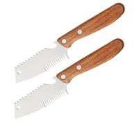 2 Piezas Cortador de Cebollas y Verduras Acero Inoxidable | Cuchillo Serrado para Corte Uniforme, Quita Pieles de Pescado, Abridor de Botellas Integrado