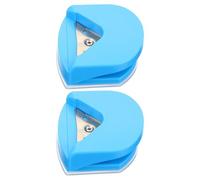 2 Piezas Cortadora de Esquinas Redondeadas Azul | Acero Inoxidable y ABS, Diseño Portátil Tapa Inferior, para Tarjetas, Fotos y Álbumes DIY