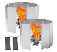 2 Piezas Cortavientos Camping Gas Paravientos Cocina Camping Plegable Liviano Portátil Adecuado Para Actividades Al Aire Libre Como Acampar Hacer Barbacoas Picnics Viajes Con 2 Bolsas Almacenamiento