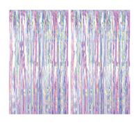 2 Piezas Cortina de Oropel, Cortinas Metálicas Morado Claro Foil Fringe Cortinas Fiesta, Morado Flecos Cortina de Borla para Fiesta Cumpleaños Niñas, Baby Shower, Princesa Cumpleaños, Navidad, Fiesta