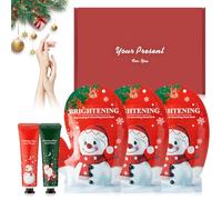 2 Piezas Crema De Manos Navidad+3 Piezas Guantes Hidratantes manos, Nutre e Hidrata, Cuida Tus Manos, Regalos Navideños para Amigos y Familiares