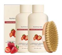 2 piezas Crema Rejuvenecedora De Piel De Fresa,LocióN Para Piernas De Fresa Para Mujeres,Reduce Las Protuberancias Y La Textura Irregular De La Piel,Efecto Piel Sedosa Y Suave