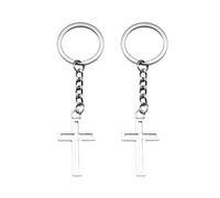 2 Piezas Cross Cross Pendence Keychain, Keychain Simple, Llavero Personalizado, Llavero De Regalo, Llavero De Metal.