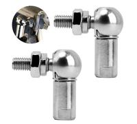 2 Piezas CS10 M6 Rodamientos de Rótula en Forma de L,M6*1.0mm Rosca Derecha,Extremo de Encaje de Bola Autolubricante,Rodamiento Extremo Varilla Roscada con Clip de Resorte