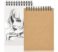 2 Piezas Cuaderno de Bocetos A6, Cuadernos de Dibujo 160 GSM, Bloc de Dibujo en Espiral Sketchbook Cuaderno en Blanco para Dibujar Para Niños Adultos, 30 Hojas/60 Páginas