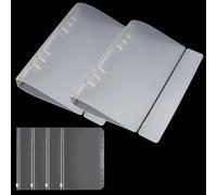 2 Piezas Cubierta de Carpeta con 6 Agujeros A5 Transparente Plástico Carpeta de Anillas et 4 Piezas Carpeta de PVC Cuaderno Bolsas de Hojas Sueltas