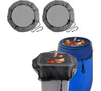 2 Piezas Cubierta de Malla para Barriles de Lluvia - Red Protectora con Cuerda de Tracción, Antimosquitos, Antilarvas, contra Hojas y Suciedad, para Depósitos de Agua de Lluvia (60cm)