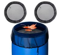 2 Piezas Cubierta de Malla para Barriles de Lluvia, Red Protectora con Cuerda de Tracción, Antimosquitos, Antilarvas, Contra Hojas y Suciedad, para Depósitos de Agua de Lluvia (80cm)