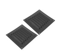 2 Piezas Cubierta de Ventilación Rejilla y Malla, Negra, para Rv | Hierro Galvanizado, Diseño de Lamas y Capota Antilluvia, Uso Exterior en Remolque y Salida de Lavandería