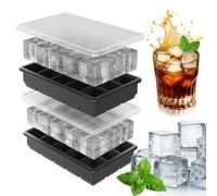 2 Piezas Cubiteras Para Hielo,Cubitera Silicona Con Tapa,30 3,5cm Bandejas de Cubitos de Hielo Cuadrados,Chilled Fruit Drinks, Chilled Alcoholic Beverages para Frutas, Zumo in BPA