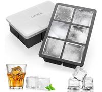 2 Piezas Cubiteras para Hielo Grande, Cubitera Silicona con Tapa Sin BPA