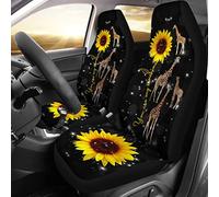 2 Piezas Cubre De Asiento Delanteros Moda Fundas Asientos Delanteros Coche Duradera Fundas De Asientos Delantero Universal para SUV Coches Camión Jirafa Divertida Eres Mi Sol Girasol