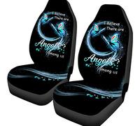 2 Piezas Cubre De Asiento Delanteros Suave Auto Asiento Delantero Cojín Duradera Fundas Asientos Delanteros Coche Universal para Coches SUV Camión Creo Que Hay Ángeles Entre Nosotros