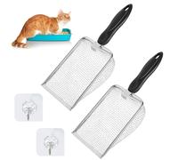 2 Piezas Cuchara de Arena para Gatos 3,8 mm Abertura Pala Arenero Gato Pala para Gatos Recogedor de Arena para Gatos Pala para Arena de Gatos Pala Arena Gatos para Todo Tipo de Arena para Gatos
