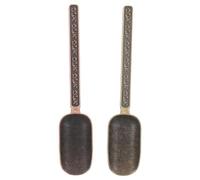 2 Piezas Cuchara Medidora de Té de Hojas Sueltas, Estilo Nubes | Tono Bronce Vintage, para Ceremonia Kung Fu y Dosificación Precisa de Canister y Polvos Finos