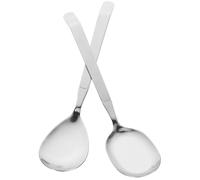 2 Piezas Cuchara para Servir Buffet, Plato Sopero | Plata, Cabeza Redonda y Pulido Suave, para Sopas, Salsas, Mesa Caliente y Uso Profesional