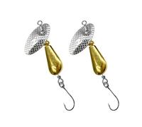 2 Piezas Cucharas Pesca ACCESI con Aparatos Pesca Luros Metal Cebos Giratorios con Gancho Girando Lentejuelas Duras Cebos Múltiples Especies Pesca Spinner Señuelo