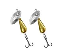 2 Piezas Cucharas Pesca ACCESI con Aparatos Pesca Luros Metal Cebos Giratorios con Gancho Girando Lentejuelas Duras Cebos Múltiples Especies Pesca Spinner Señuelo