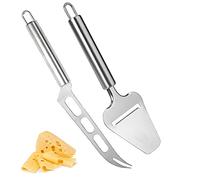 2 Piezas Cuchillo Queso, Cortador de Queso Set, Acero Inoxidable Cuchillo Cortador Queso, Cocina Cuchillos Queso Profesional, Multifuncional Cortador de Queso para Pasteles Pizza Trufa Mantequilla