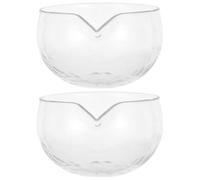 2 Piezas Cuenco Japonés de Vidrio Borosilicato 500ml con Boquilla