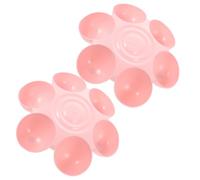 2 Piezas Cuenco para Mascotas Forma de Flor, 6 Divisiones, Rosa | Plástico, Superficie Lisa y Fácil de Limpiar, Uso Seguro y Cómodo para Gatos y Otras Mascotas