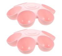 2 Piezas Cuenco para Mascotas Forma de Flor, Seis Divisiones, Rosa | Plástico Seguro y Superficie Lisa, Fácil de Limpiar, para Perros y Gatos, Uso Interior