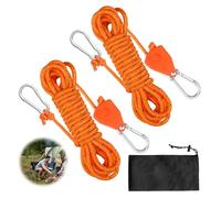 2 Piezas Cuerda de Nailon de Tienda, Trinquete de Cuerda con Gancho Djustable Cordón Tiendas Campaña Reflectantes Cuerdas De Camping Ligera Cuerdas Tensoras Reflectantes para Acampar Toldo, 4m x 4mm