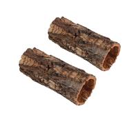2 Piezas Cueva Escondite para Reptiles de Madera Tronco Hueco Café | Diseño Natural Tipo Árbol, Refugio de Privacidad, para Pequeños Reptiles y Tortugas en Terrarios