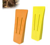2 Piezas Cuña de Plástico, Cuña de Corte, una Tala Segura, Robusta y Duradera, Accesorios Forestales Bosque, Accesorio Herramienta para Leñadores( Naranja y Amarillo)
